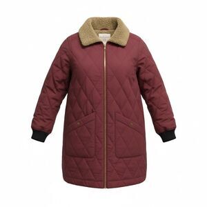 Weatherproof Vintage Quilted Sherpa Lined Jacket Burgundy Size Small